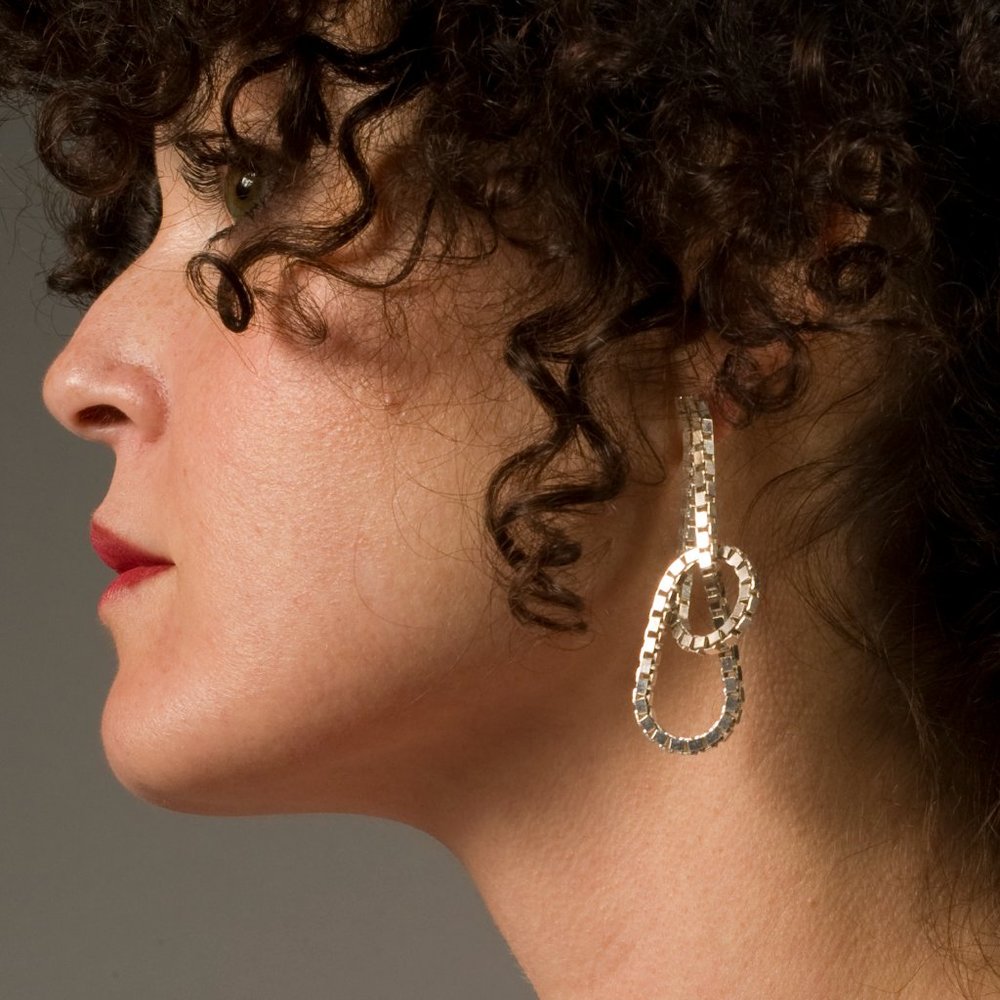 Adeline Cacheux sterling silver chain link knot earrings